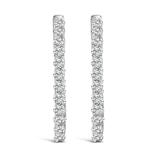 Bids.com 14K White Gold 1.0 Cttw Oval Lab Grown Diamond Hoop Earrings Earrings White Smoke White.Gold / 1