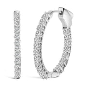 Bids.com 14K White Gold 1.0 Cttw Oval Lab Grown Diamond Hoop Earrings Earrings White Smoke White.Gold / 1,Yellow.Gold / 1