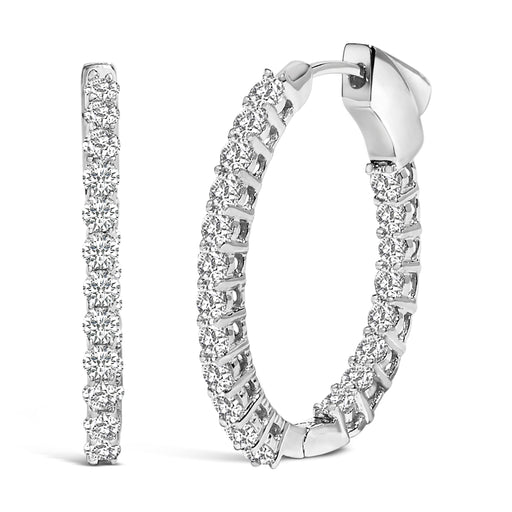 Bids.com 14K White Gold 1.0 Cttw Oval Lab Grown Diamond Hoop Earrings Earrings White Smoke White.Gold / 1,Yellow.Gold / 1