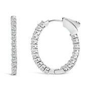 Bids.com 14K White Gold 1.0 Cttw Oval Lab Grown Diamond Hoop Earrings Earrings White Smoke White.Gold / 1,Yellow.Gold / 1