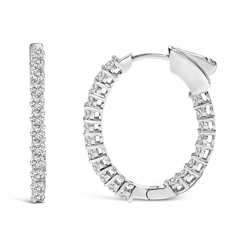 Bids.com 14K White Gold 1.0 Cttw Oval Lab Grown Diamond Hoop Earrings Earrings White Smoke White.Gold / 1,Yellow.Gold / 1