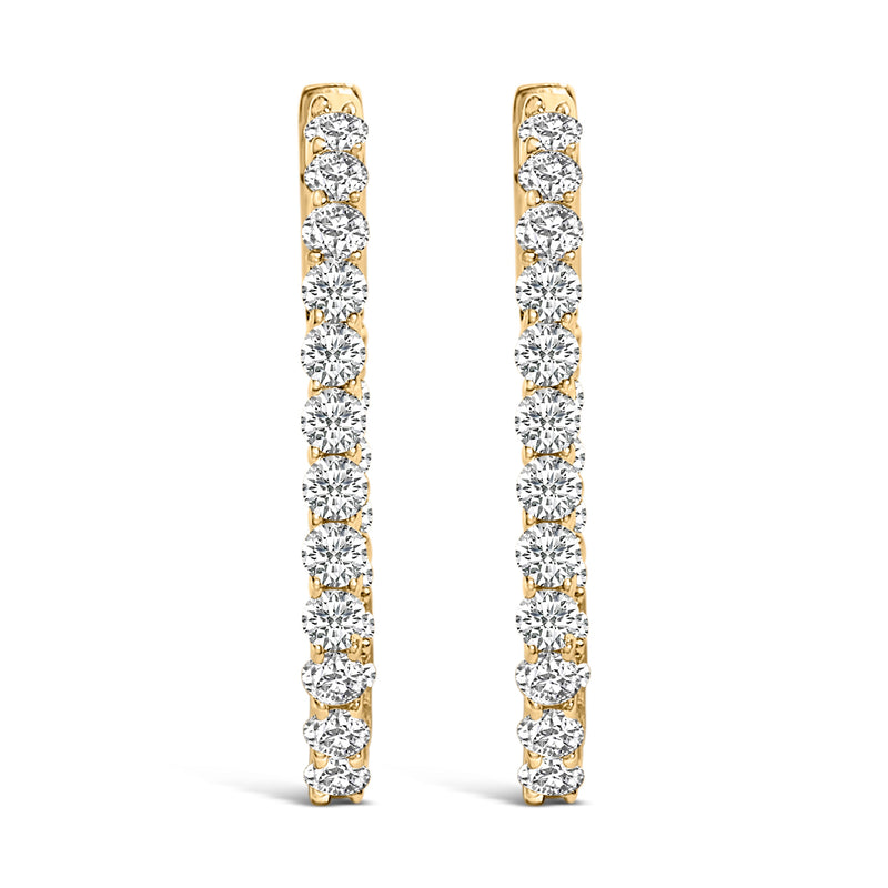 Bids.com 14K White Gold 1.0 Cttw Oval Lab Grown Diamond Hoop Earrings Earrings White Smoke Yellow.Gold / 1