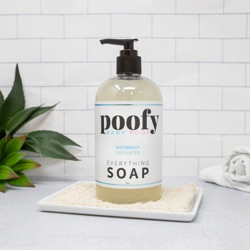 Poofy Organics Baby Everything Soap Naturally Unscented Bath Light Gray