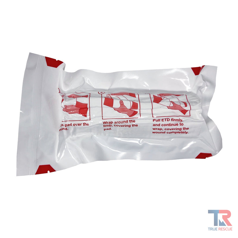 True Rescue Responder Emergency Trauma Dressing [ETD] Bleeding Control Light Gray 4" / Flat,4" / Rolled,6" / Flat,6" / Rolled