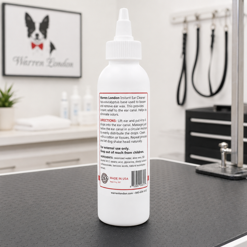 Warren London Instant Ear Cleaner For Dogs 4 oz or 12 oz - Removes Wax and Odor Spa Product Light Gray 4 Oz,12 Oz