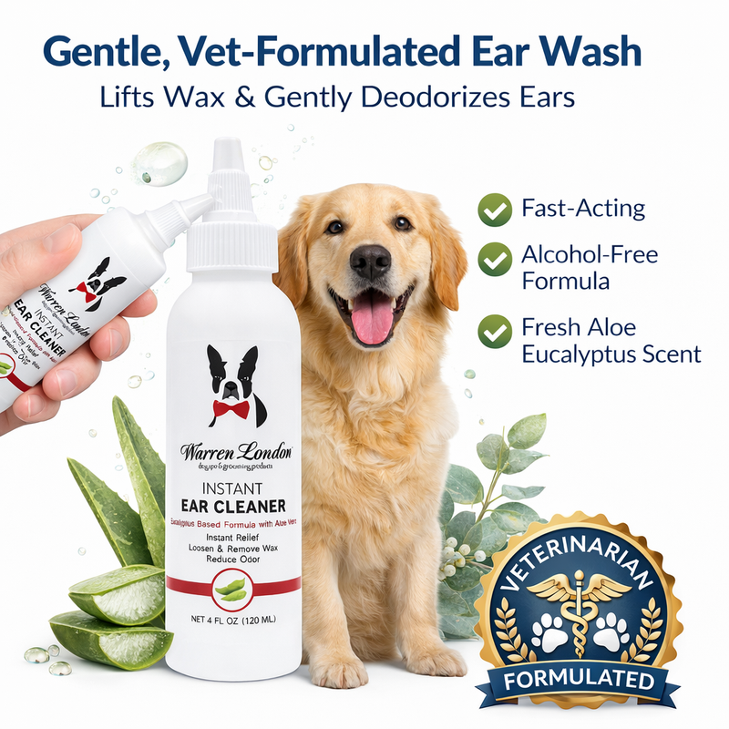 Warren London Instant Ear Cleaner For Dogs 4 oz or 12 oz - Removes Wax and Odor Spa Product White Smoke 4 Oz,12 Oz