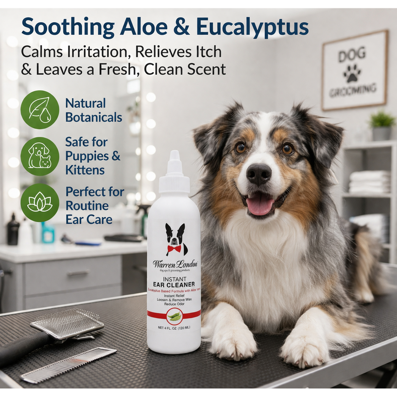 Warren London Instant Ear Cleaner For Dogs 4 oz or 12 oz - Removes Wax and Odor Spa Product Light Gray 4 Oz,12 Oz