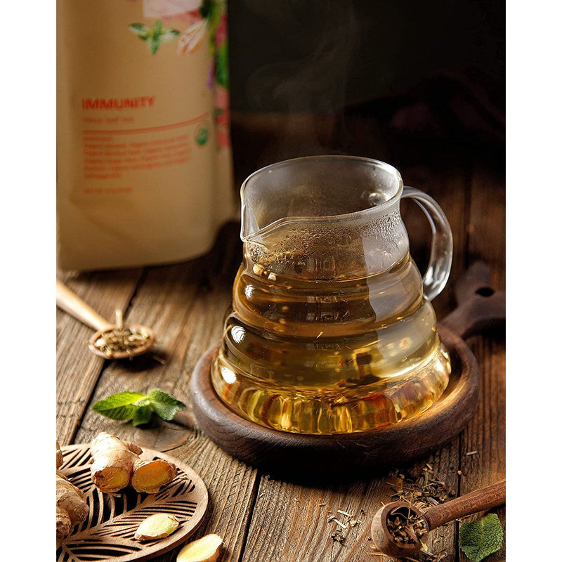 Gardenika Shop Immune Defense Tea, Echinacea Ashwagandha | Organic Herbal Blend Loose Leaf Tea Black