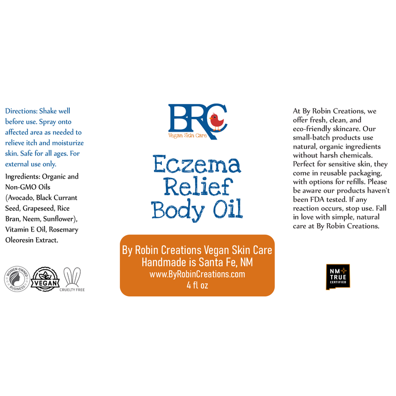 By Robin Creations Eczema Relief Anti-Inflammatory Healing Body Oil Deodorant & Body Care Dark Slate Gray 4 oz Glass Pump Bottle,8 oz Glass Pump Bottle,8.5 oz Refill Pouch,17oz Refill Pouch