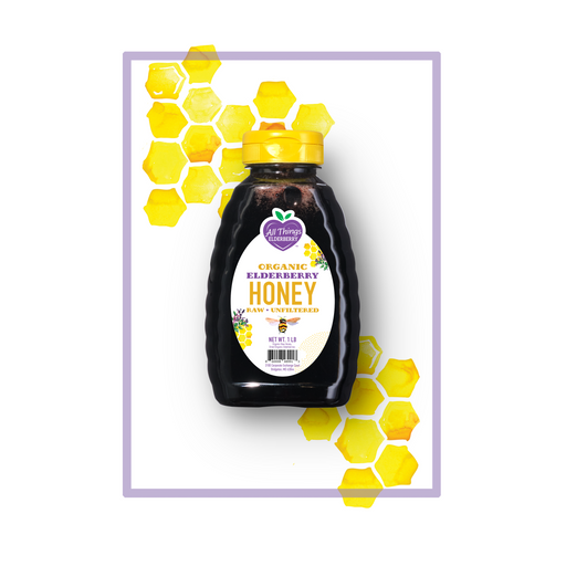 All Things Elderberry Elderberry Infused Honey White Smoke 1lb Bottle