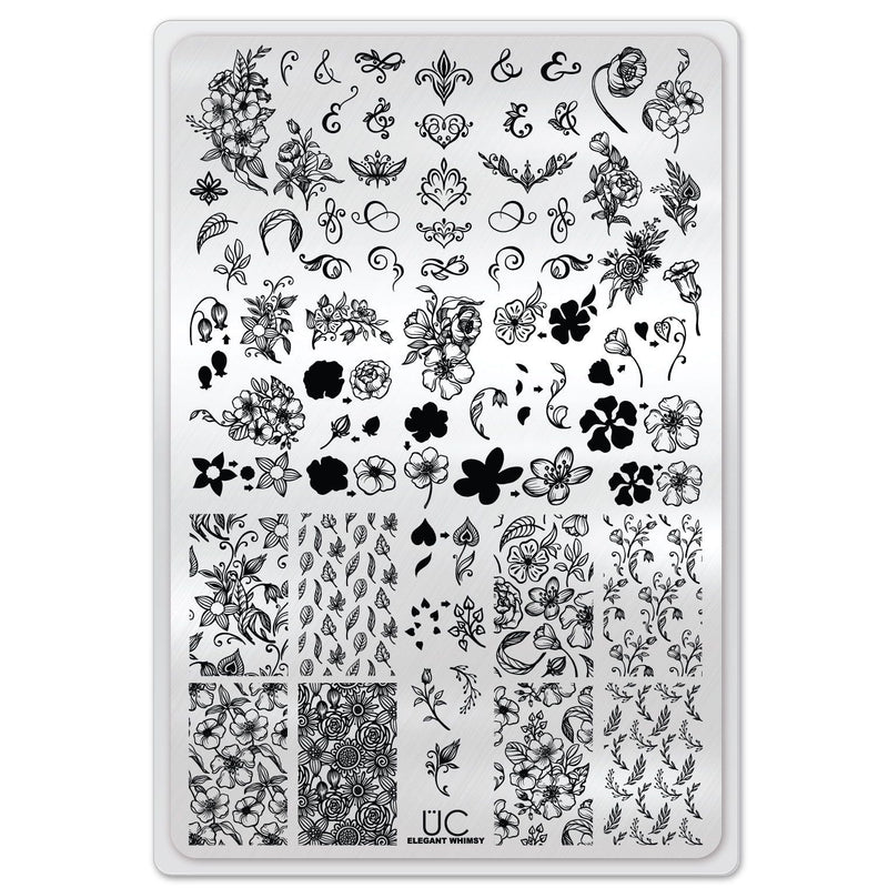 UberChic Beauty Elegant Whimsy Stamping Plate Light Gray