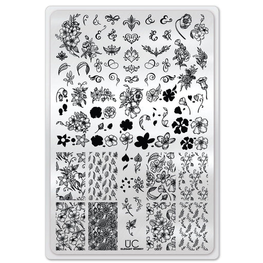 UberChic Beauty Elegant Whimsy Stamping Plate Light Gray