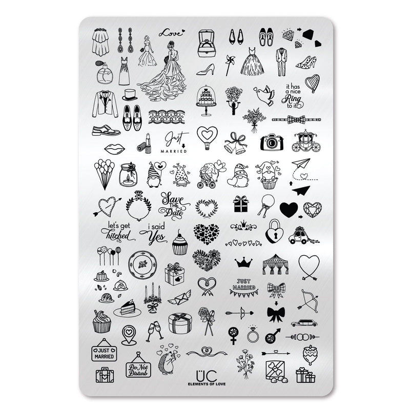 UberChic Beauty Elements of Love Stamping Plate Lavender