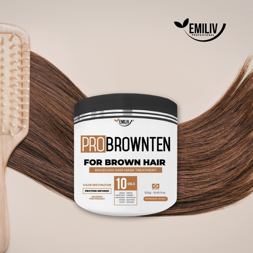 Emiliv Professional Emiliv Professional™  PROBROWNTEN 10 Oils for Brown Hair - Color Restoration Mask 500g - 16.9 fl.oz Home Care Light Gray