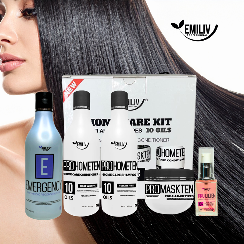 Emiliv Professional Emiliv Professional™ ULTIMATE RECONSTRUCTOR KIT - Homecare Kit + Emergency Polymedic Reconstructor and ProOilTen Home Care White Smoke
