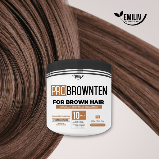 Emiliv Professional Emiliv Professional™  PROBROWNTEN 10 Oils for Brown Hair - Color Restoration Mask 500g - 16.9 fl.oz Home Care Dark Olive Green