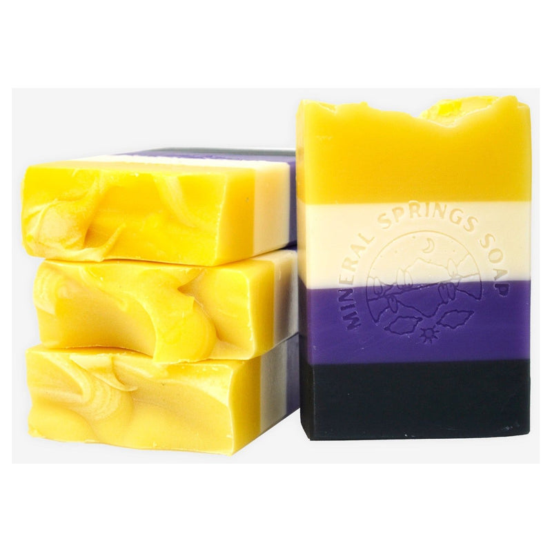 Mineral Springs Soap Enby Pride Jasmine Cucumber Handcrafted Soap Gold