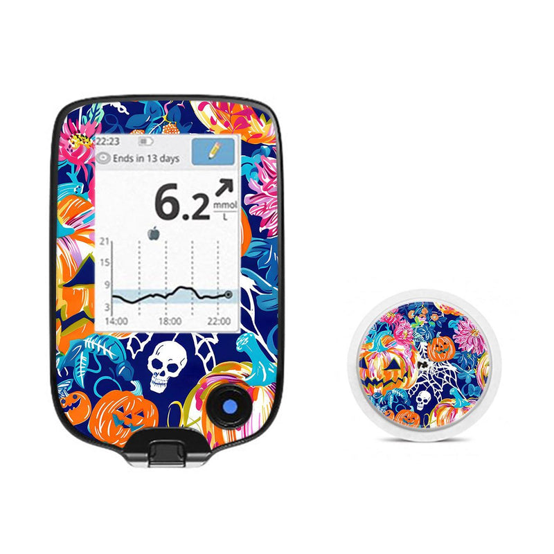 Peelz Enchanted Pumpkins Freestyle Libre 2 Peelz/Stickers White Smoke Receiver + Sensor,Sensor Only