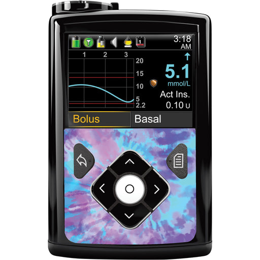 Peelz Endless Summer Tie-Dye Sticker for Medtronic MiniMed 770G & 780G Peelz/Stickers Black Whole System Peelz (front back + clip),Front Peelz