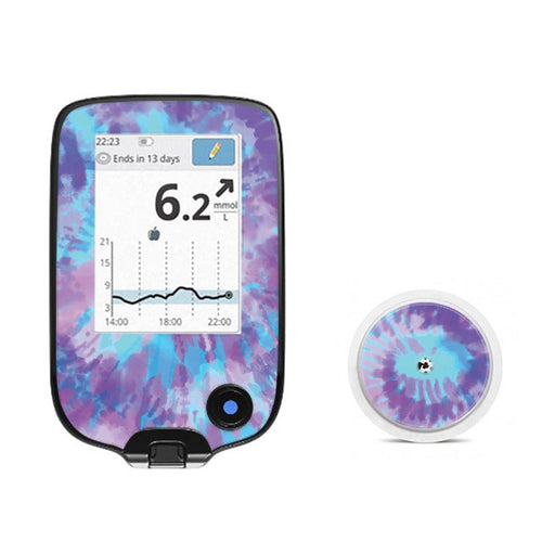 Peelz Endless Summer Tie-Dye for Freestyle Libre 2 Peelz/Stickers White Smoke Receiver + Sensor