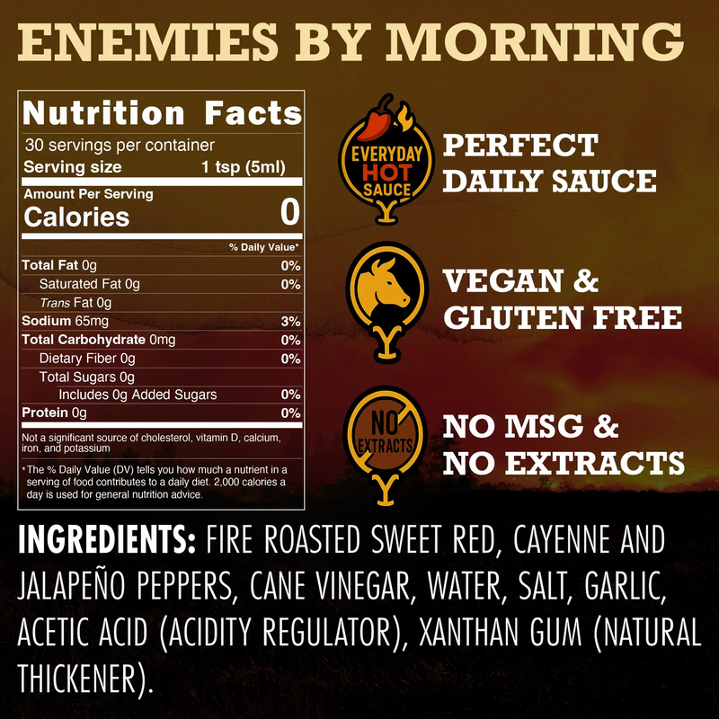 Elijah's Xtreme Enemies by Morning (Roasted Jalapeño) Hot Sauce Black