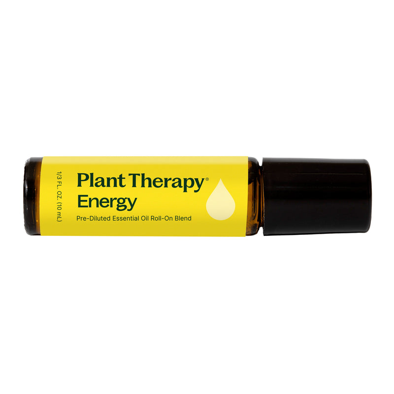 Plant Therapy Energy Essential Oil Blend Pre-Diluted Roll-On Essential Oil Black 10 mL