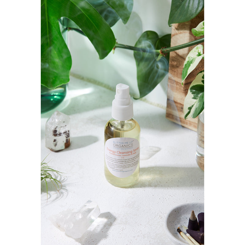 Butter Me Up Organics Organic Energy Cleansing Spray / Smudge Spray / Space Clearing / Energy Cleansing / Aura Cleansing / Purifying / Cleanse Negative Energy / Home Light Gray