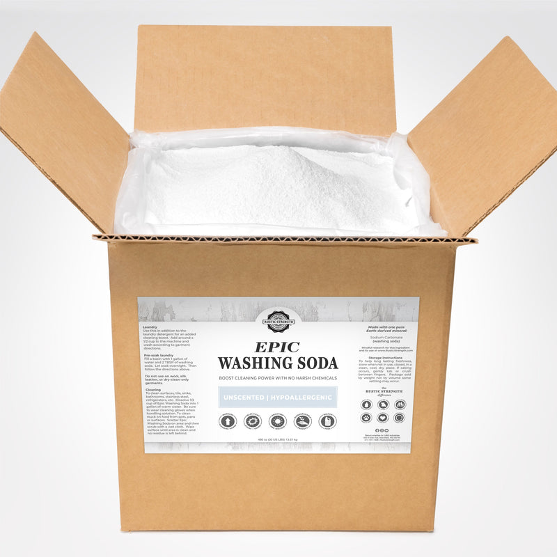 Rustic Strength Epic Washing Soda Multi-Purpose Cleaner White Smoke 30 LB Bag-in-Box