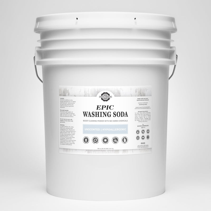 Rustic Strength Epic Washing Soda Multi-Purpose Cleaner Lavender 30 LB Bucket