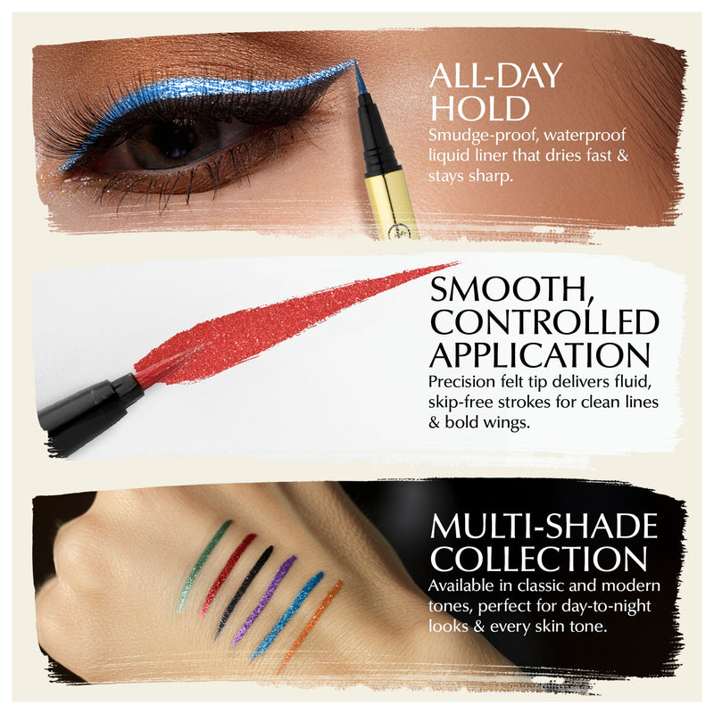 EpiLynx Waterproof Liquid Eyeliner Pen – Vegan, Gluten-Free, Smudge-Proof Precision in Matte & Shimmer Shades White Smoke black,brown,blue,green,dark purple,shimmer royal blue,shimmer gold brown,shimmer royal purple,shimmer spring green,shimmer summer red,shimmer black,Gift Set: black - brown - green - blue - purple,Gift Set: all shimmer precision eyeliners
