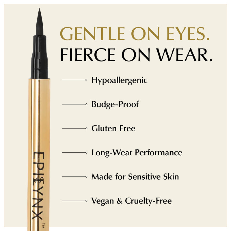EpiLynx Waterproof Liquid Eyeliner Pen – Vegan, Gluten-Free, Smudge-Proof Precision in Matte & Shimmer Shades Misty Rose brown