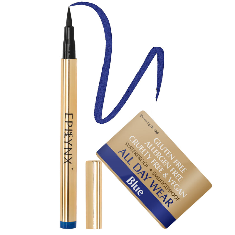 EpiLynx Waterproof Liquid Eyeliner Pen – Vegan, Gluten-Free, Smudge-Proof Precision in Matte & Shimmer Shades White Smoke blue