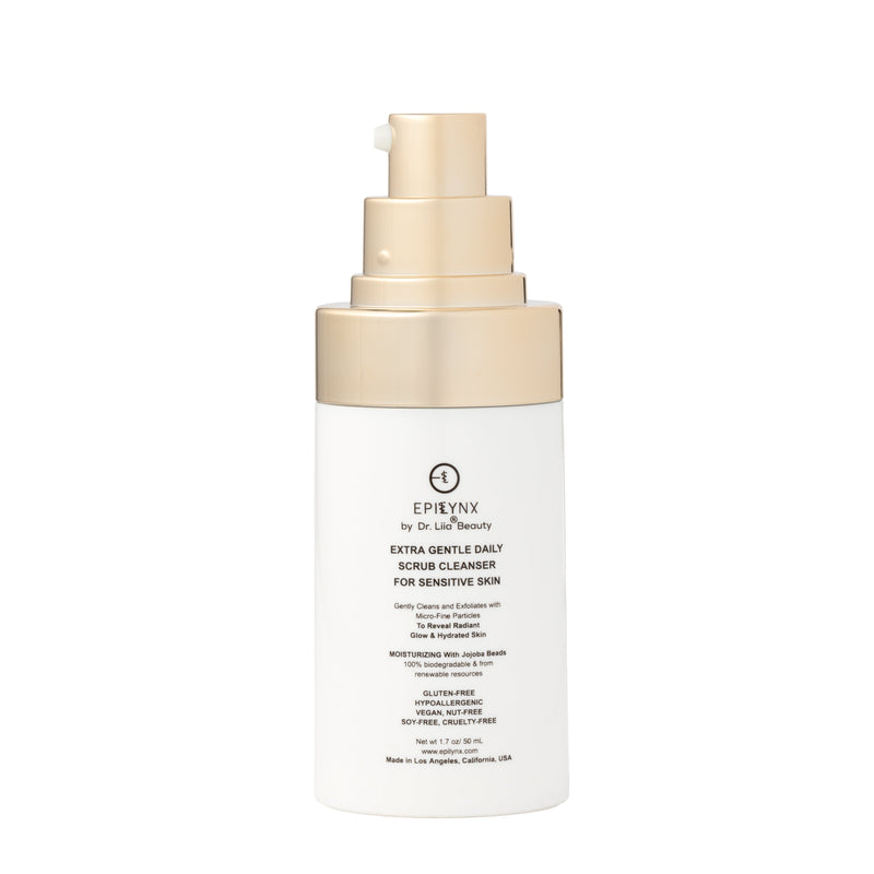 EpiLynx Gentle Exfoliating Face Scrub – Hyaluronic Acid, Aloe Vera & Biodegradable Jojoba Beads Face Cleanser White Smoke