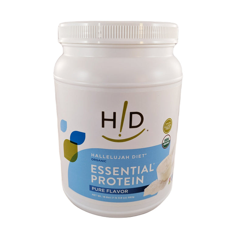 Hallelujah Diet Essential Protein Powder (Pure Flavor) Protein Powder Light Gray