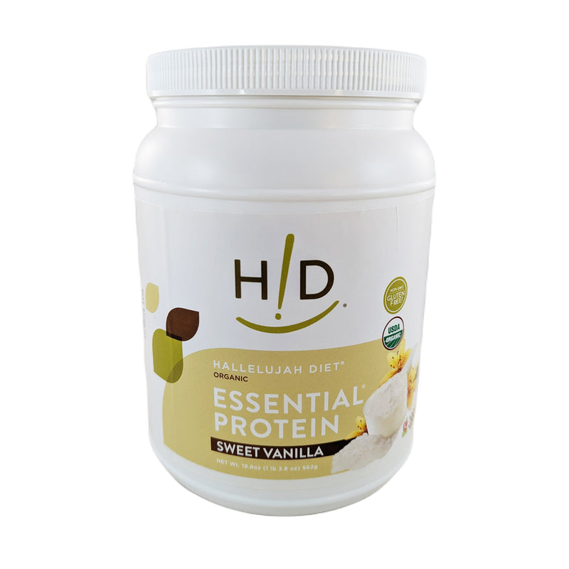 Hallelujah Diet Essential Protein Powder (Sweet Vanilla Flavor) Protein Powder Light Gray