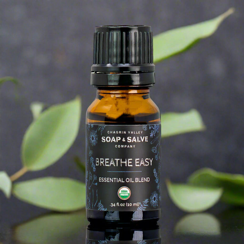 Chagrin Valley Soap & Salve Essential Oil Blend: Breathe Easy Essential Oil Blend Dim Gray 10 ml Euro Dropper