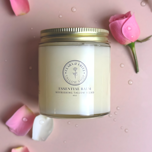 Clara & Fritz Tallow Shop Essential Soothing Recovery Body Balm with Infused Calendula Lotion & Moisturizer Dark Gray