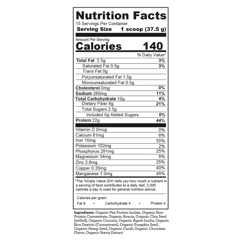 Hallelujah Diet Essential Protein Powder (Almost Chocolate Flavor) Protein Powder Dark Slate Gray