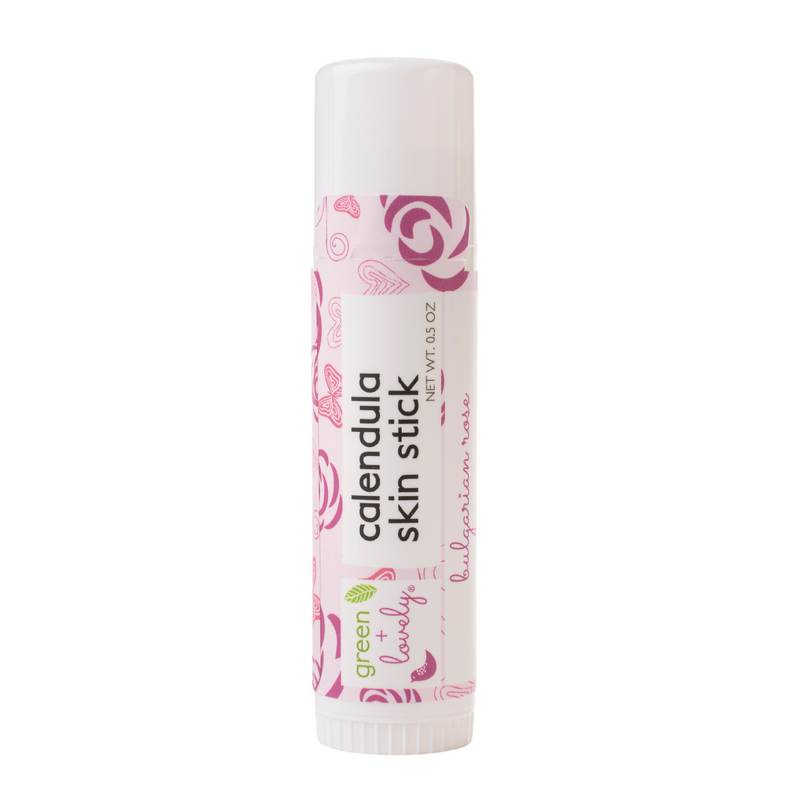 Green + Lovely Bulgarian Rose Calendula Skin Stick - Organic Lotion Stick - Travel Size Light Gray
