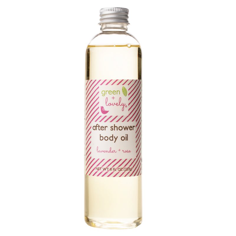 Green + Lovely LAVENDER ROSE + CALENDULA VANILLA After Shower Body Oils - Dry Oil Moisturizer Antique White Lavender Rose,Calendula Vanilla