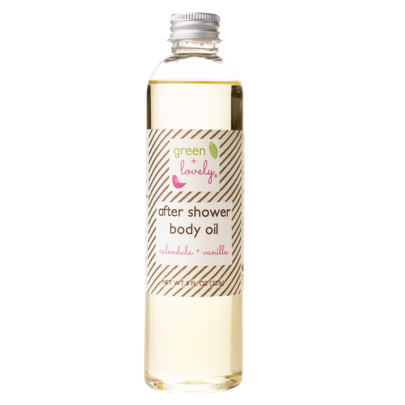 Green + Lovely LAVENDER ROSE + CALENDULA VANILLA After Shower Body Oils - Dry Oil Moisturizer Antique White Lavender Rose,Calendula Vanilla