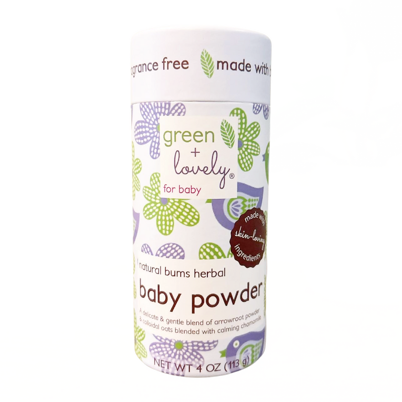 Green + Lovely Natural Bums Organic Soothing Herbal Baby Powder - 6 oz Baby Powder Beige