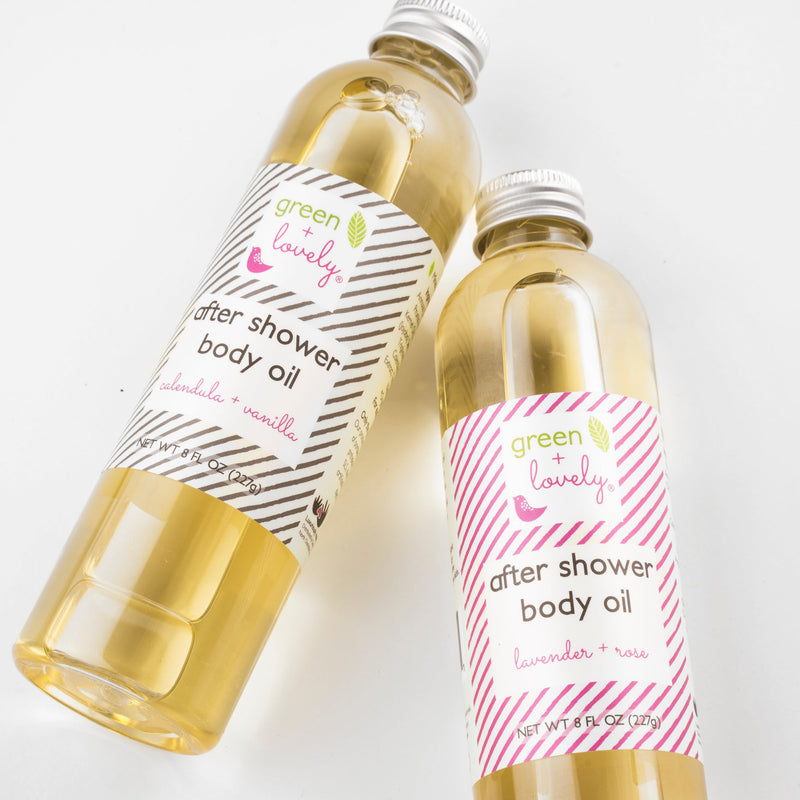 Green + Lovely LAVENDER ROSE + CALENDULA VANILLA After Shower Body Oils - Dry Oil Moisturizer Beige Lavender Rose,Calendula Vanilla