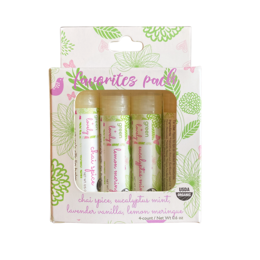 Green + Lovely Variety Lip Set - Organic Nature's Silk Lip Balm Lip Balm Light Gray 4-pack set