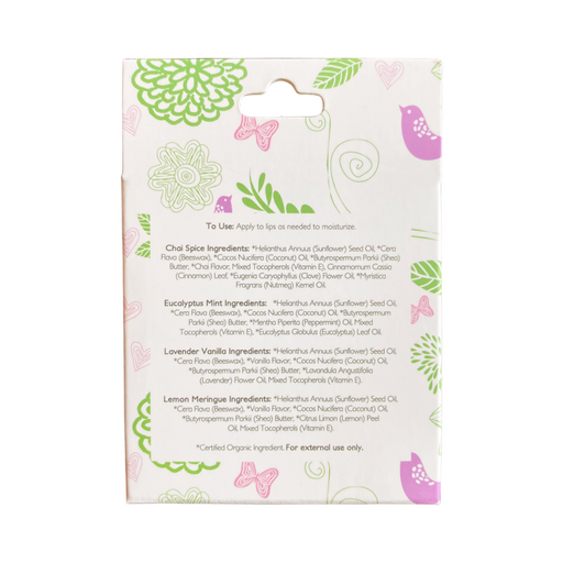 Green + Lovely Variety Lip Set - Organic Nature's Silk Lip Balm Lip Balm Beige 4-pack set