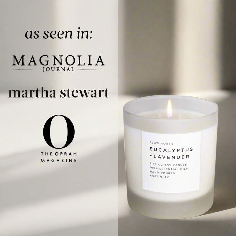 Slow North Eucalyptus + Lavender - Signature Soy Candle Frosted Candles Lavender