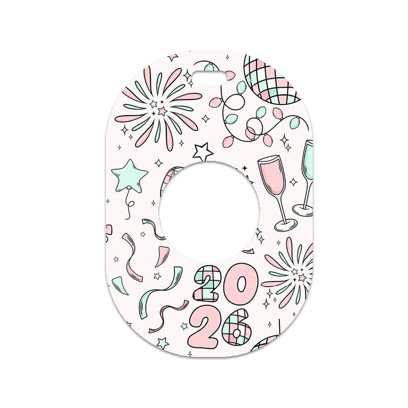 Peelz Cheers to '26 Eversense 365 Smart Transmitter Sticker - Pump Peelz Peelz/Stickers White Smoke
