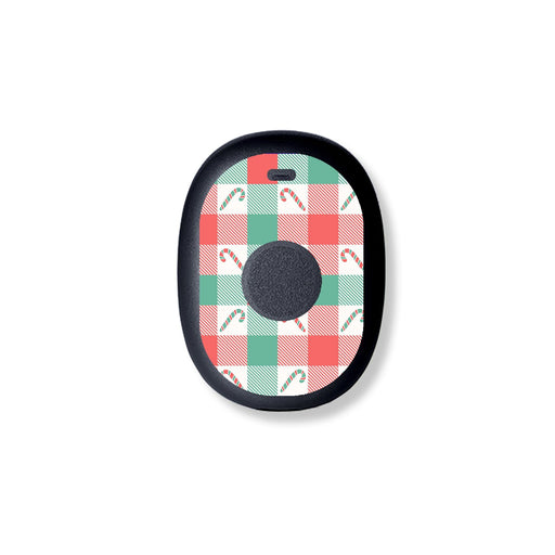 Peelz Peppermint Plaid Eversense 365 Smart Transmitter Sticker - Pump Peelz Peelz/Stickers White Smoke