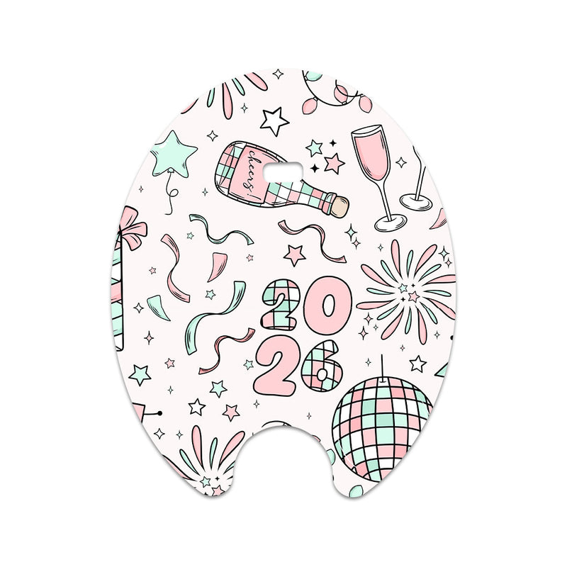 Peelz Cheers to '26 Eversense Smart Transmitter Sticker - Pump Peelz Peelz/Stickers White Smoke