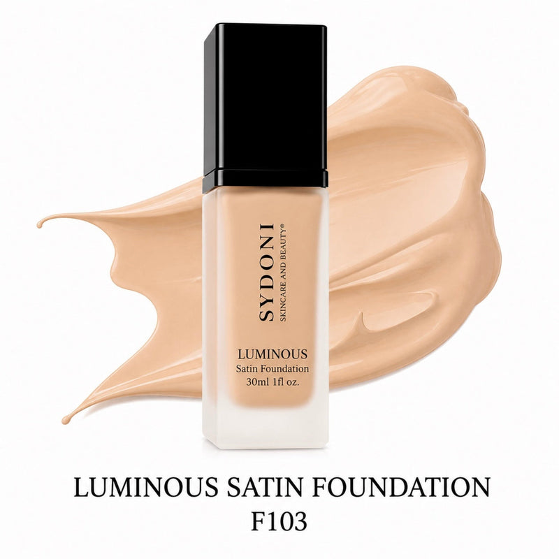 Sydoni Skincare and Beauty SYDONI LUMINOUS SATIN FOUNDATION – Radiant Skin, Smooth Perfection 30ml 1 fl. oz (16 Shades) Foundation White Smoke F103-Rose Ivory